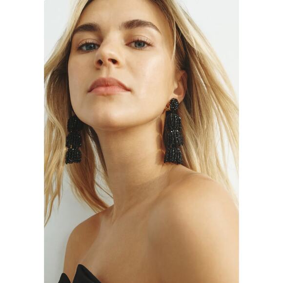 Triple Beaded Layer Earrings by Oscar de la Renta | Rent the  Oscar de la Renta Triple Beaded Layer Earrings